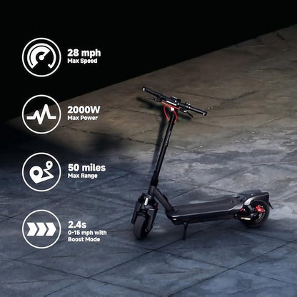 Xiaomi Ninebot E2 Pro E-Scooter - Extended Range, Fast Fold, 10" Tires, Headlight - Adult